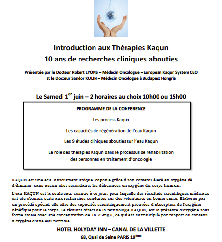 Introduction aux Thérapies Kaqun: Conférence le Samedi 1er juin dans le 19ème à Paris