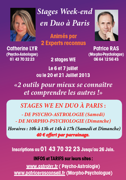 Stage_Astrologie et Morpho-Psychologie