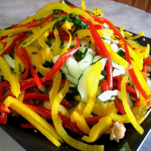Recette bien-être végétarienne: Salade de boulgour aux poivrons grillés