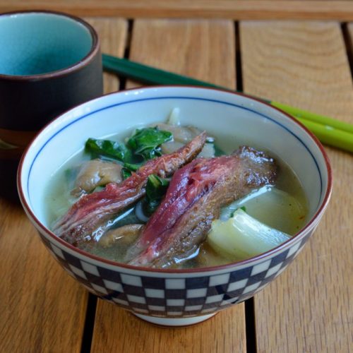 Recette végétarienne-Soupe asiatique au riz, aux oeufs et au pak choi