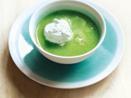 Recette végétarienne-Soupe de romaine petits pois et estragon