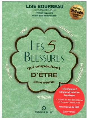 Livre de développement personnel-Les 5 blessures qui empêchent d’être soi-même de Lise Bourbeau