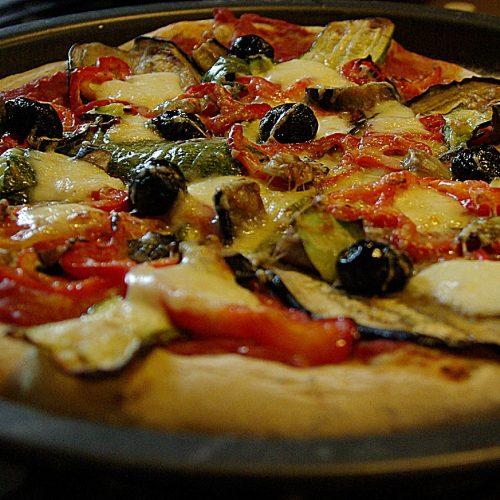 Recette végétarienne-Pizzas aux légumes grillés