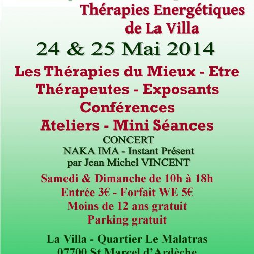 Salon des pratiques et Thérapies Énergétiques de La Villa des 24 et 25 mai 2014